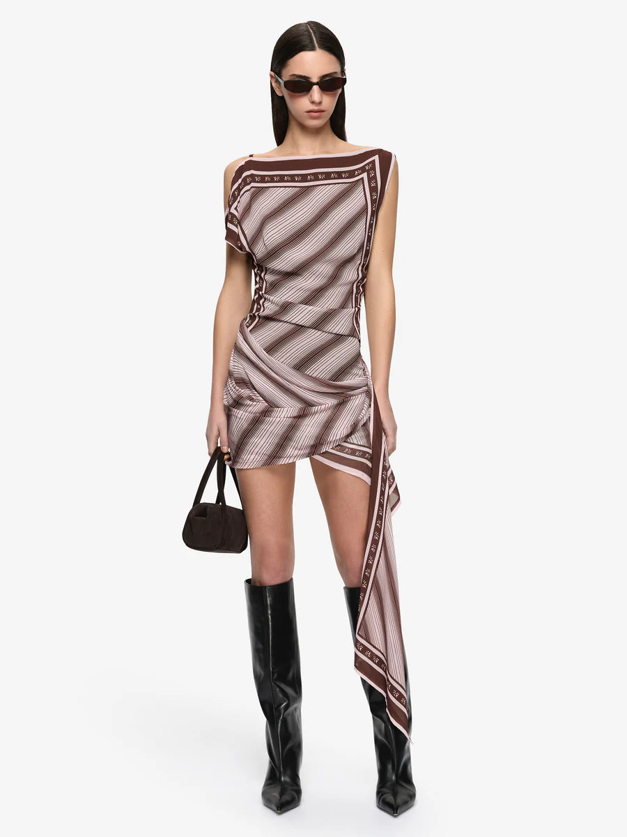Evely Mini Dress | Geo Scarf Print