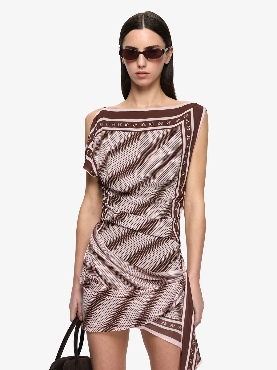 Evely Mini Dress | Geo Scarf Print
