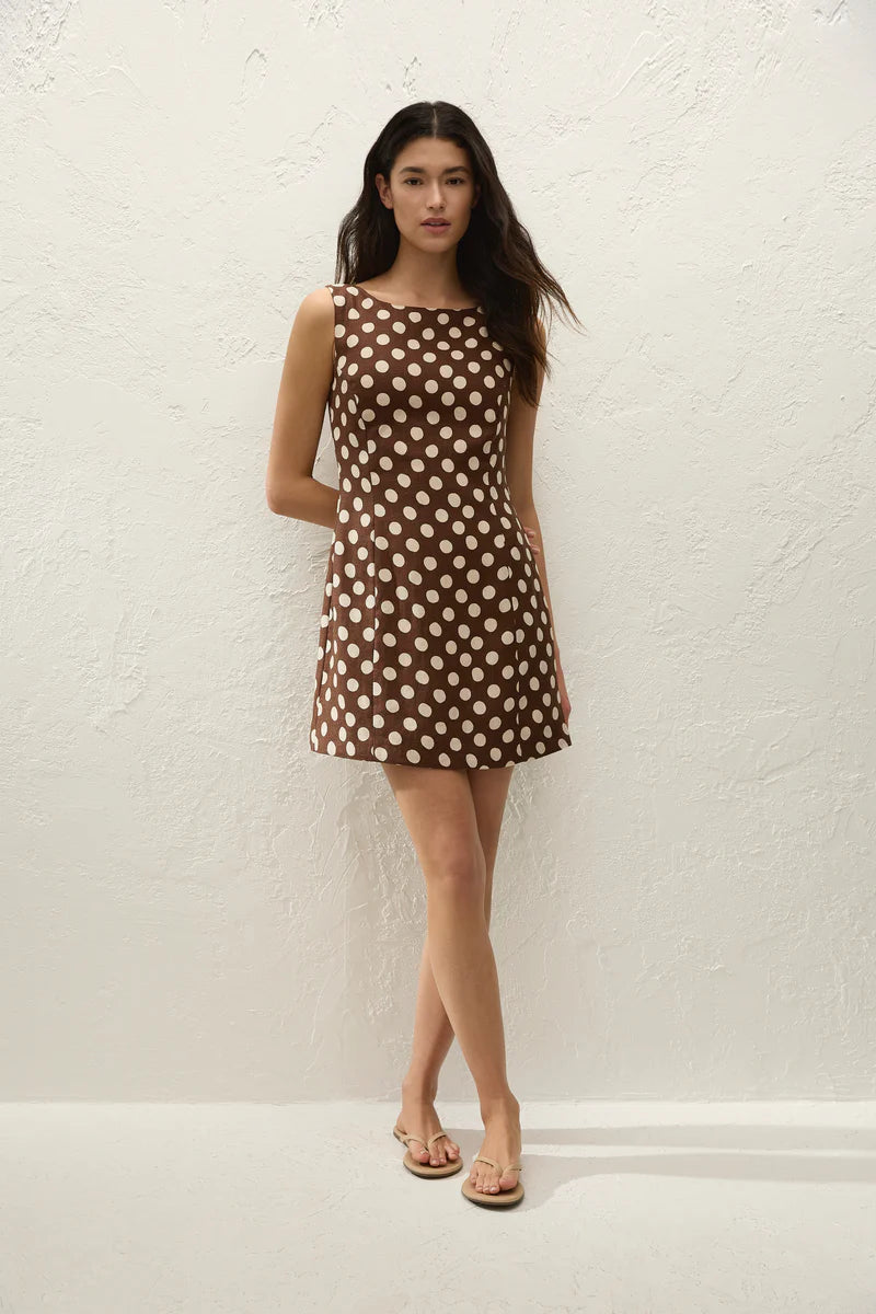 Lydie Mini Dress | Cioccolato Dot