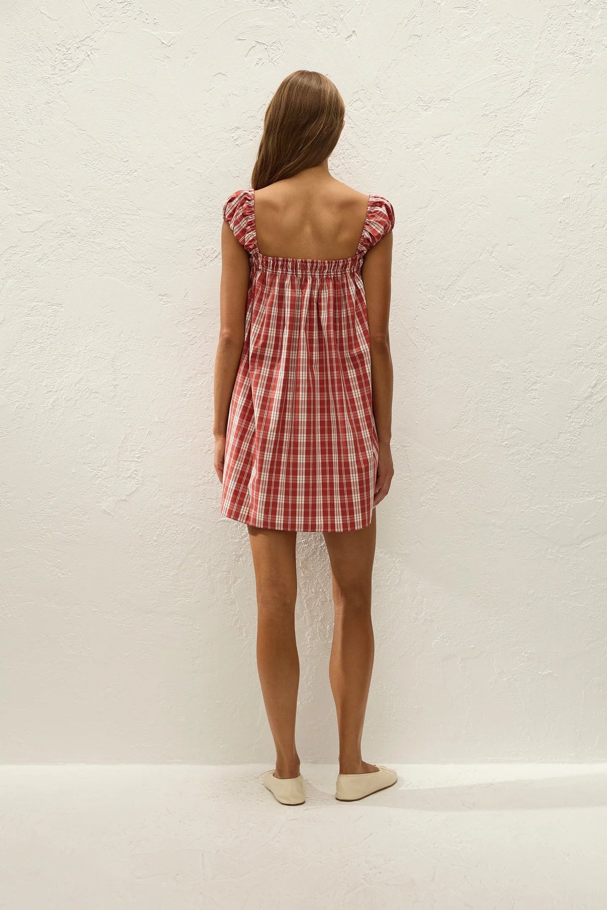 Belinha Mini Dress | Ines Check Terra Rosso