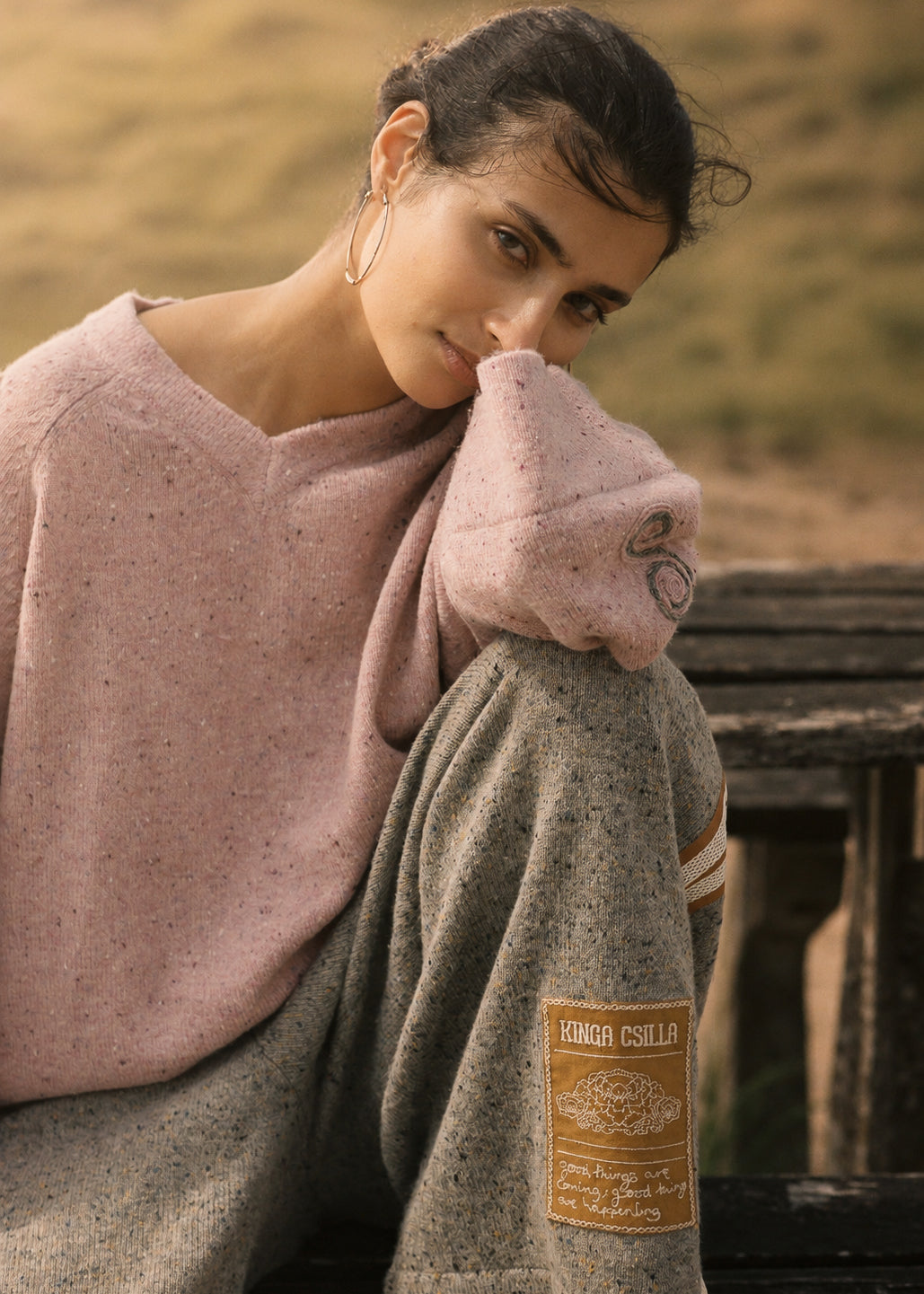 Speckle Liric Chunky Knit Jumper | Pink
