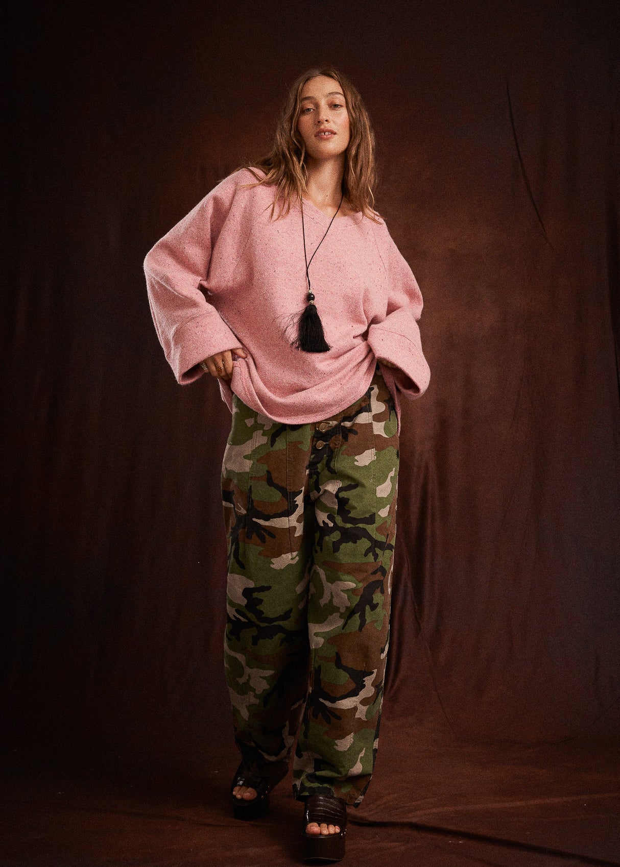 Speckle Liric Chunky Knit Jumper | Pink