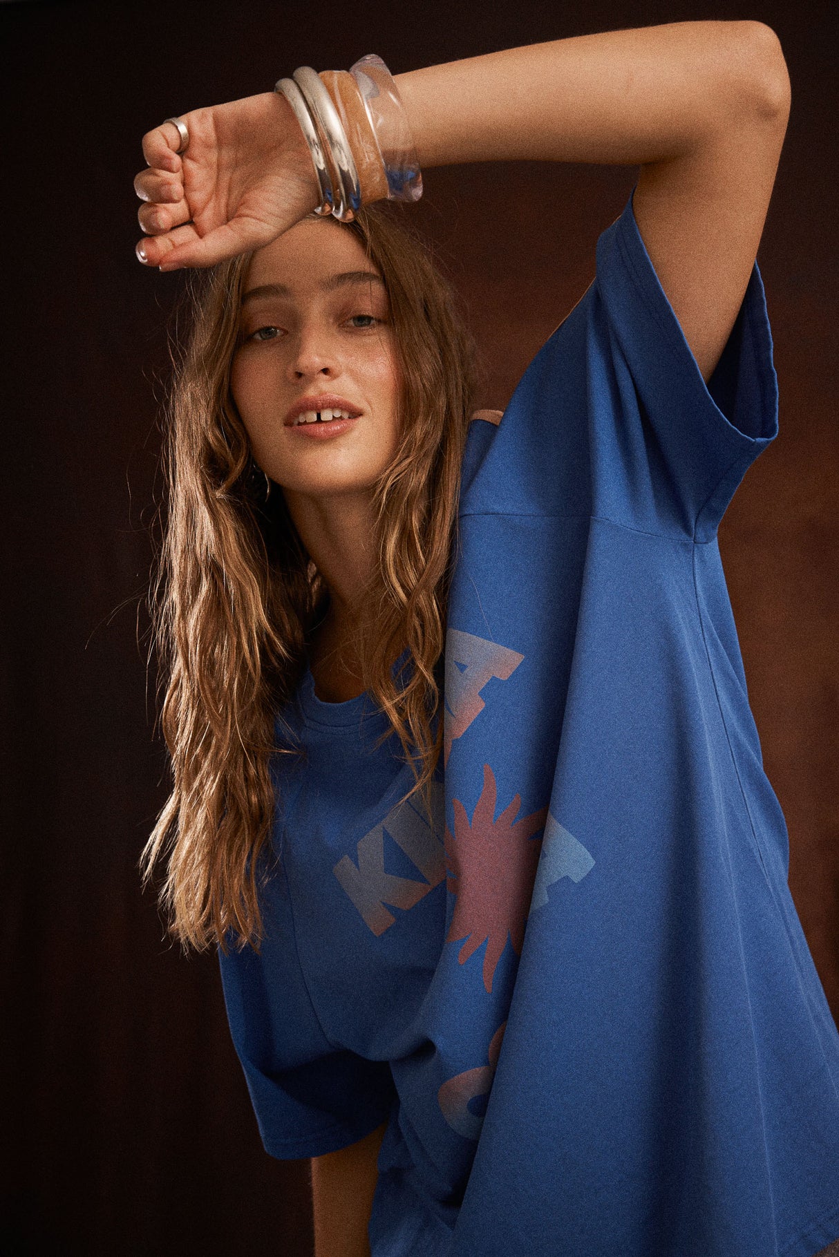 Sunset Tee | Blue Raglan