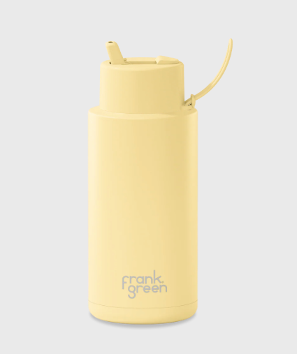 34oz Ceramic Reusable Bottle With Flip Straw Lid | Buttermilk
