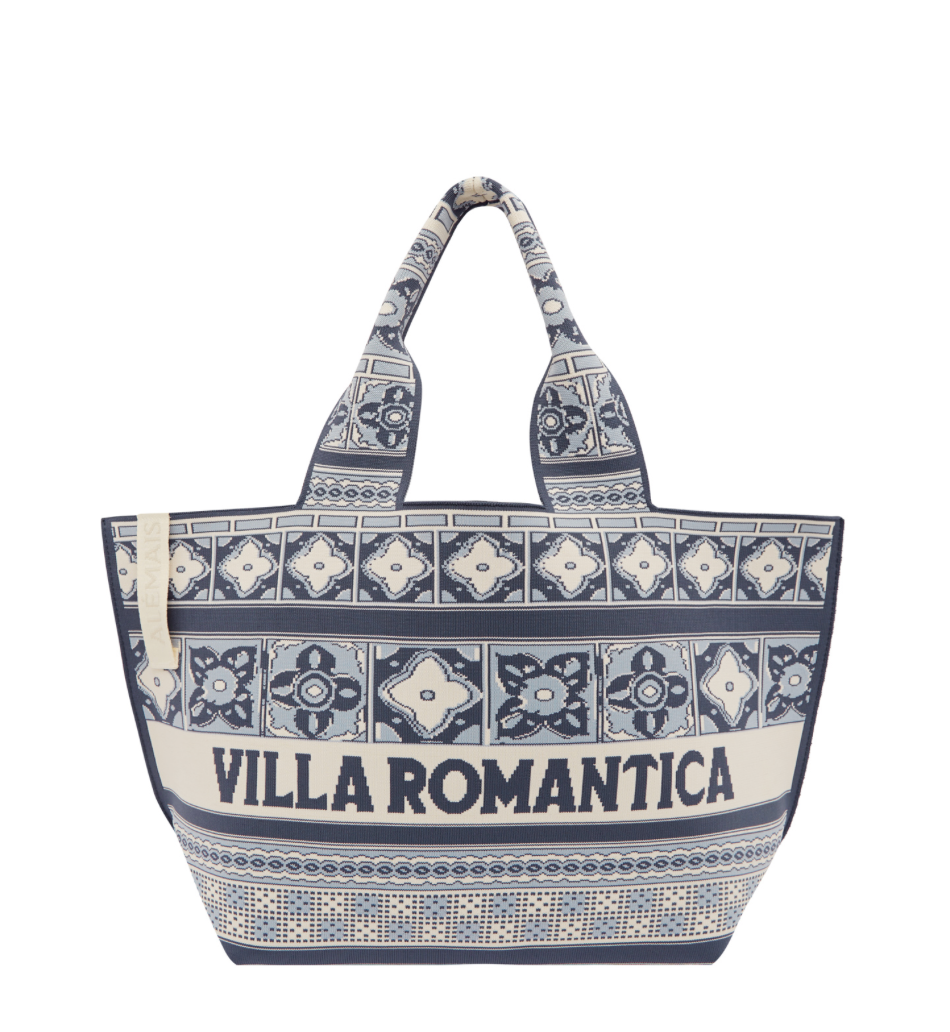 Villa Romantica Jacquard Maxi Tote | Blue