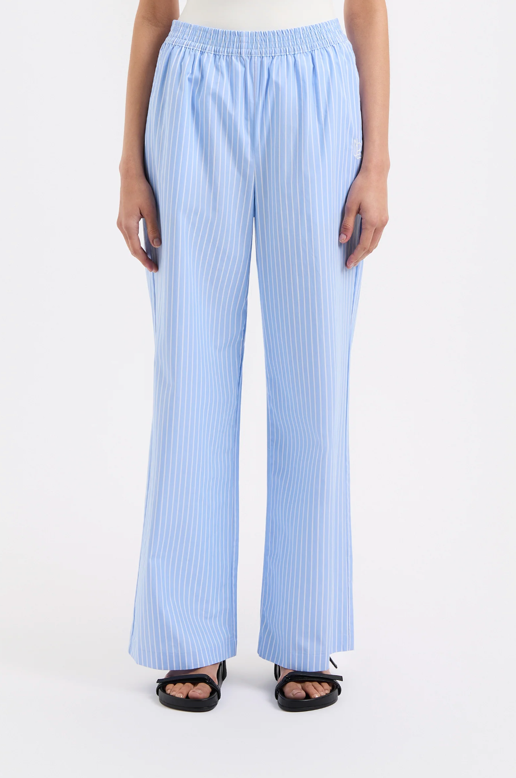 Organic Poplin Pant | Sky Stripe