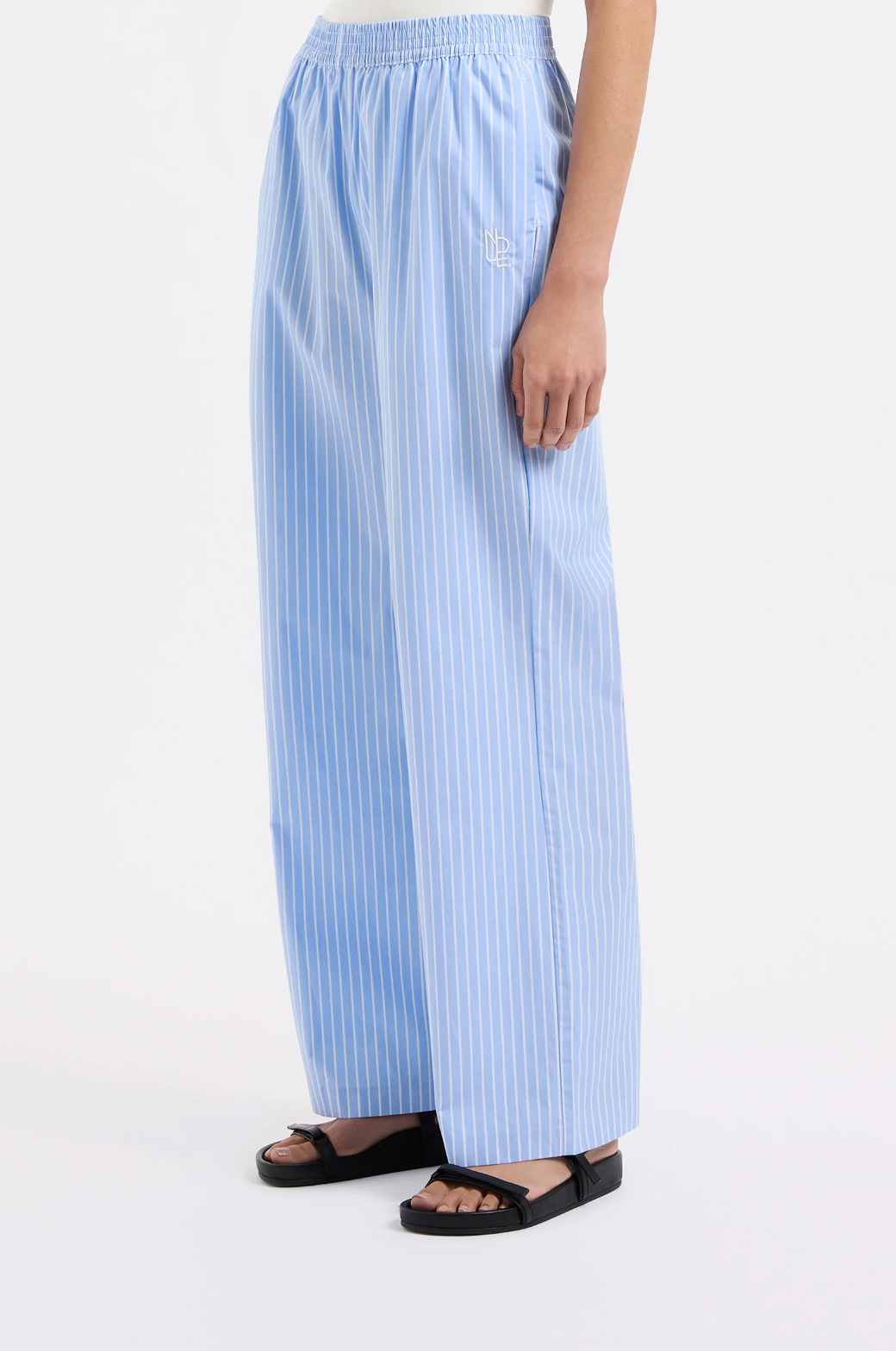 Organic Poplin Pant | Sky Stripe
