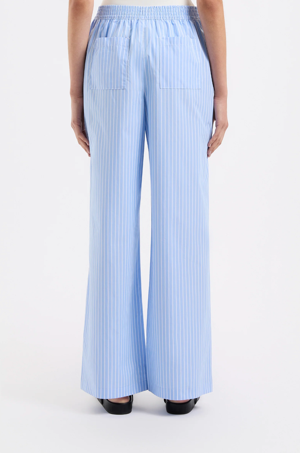 Organic Poplin Pant | Sky Stripe