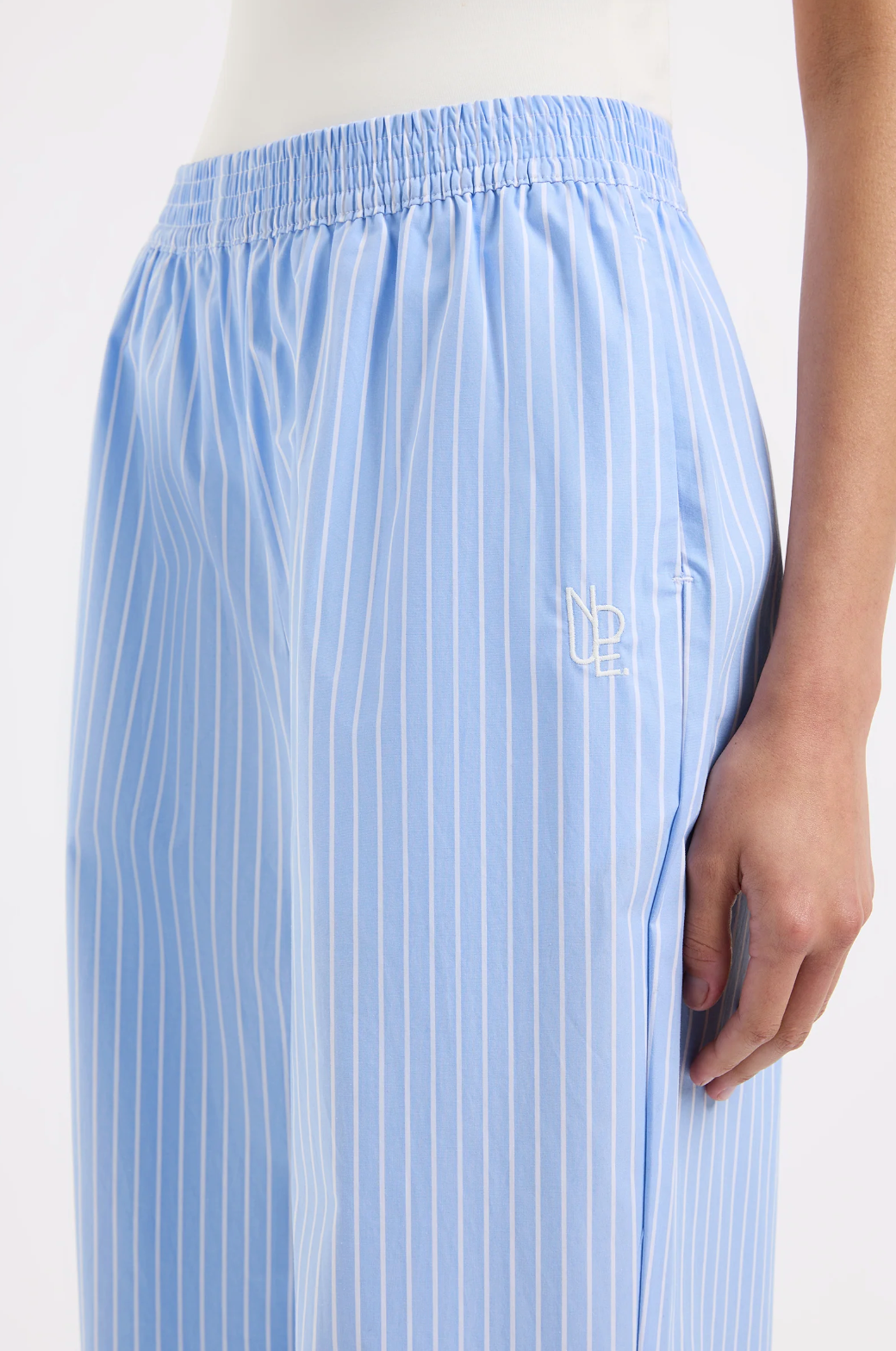 Organic Poplin Pant | Sky Stripe