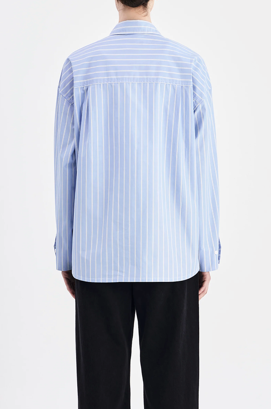 Organic Poplin Shirt | Sky Stripe
