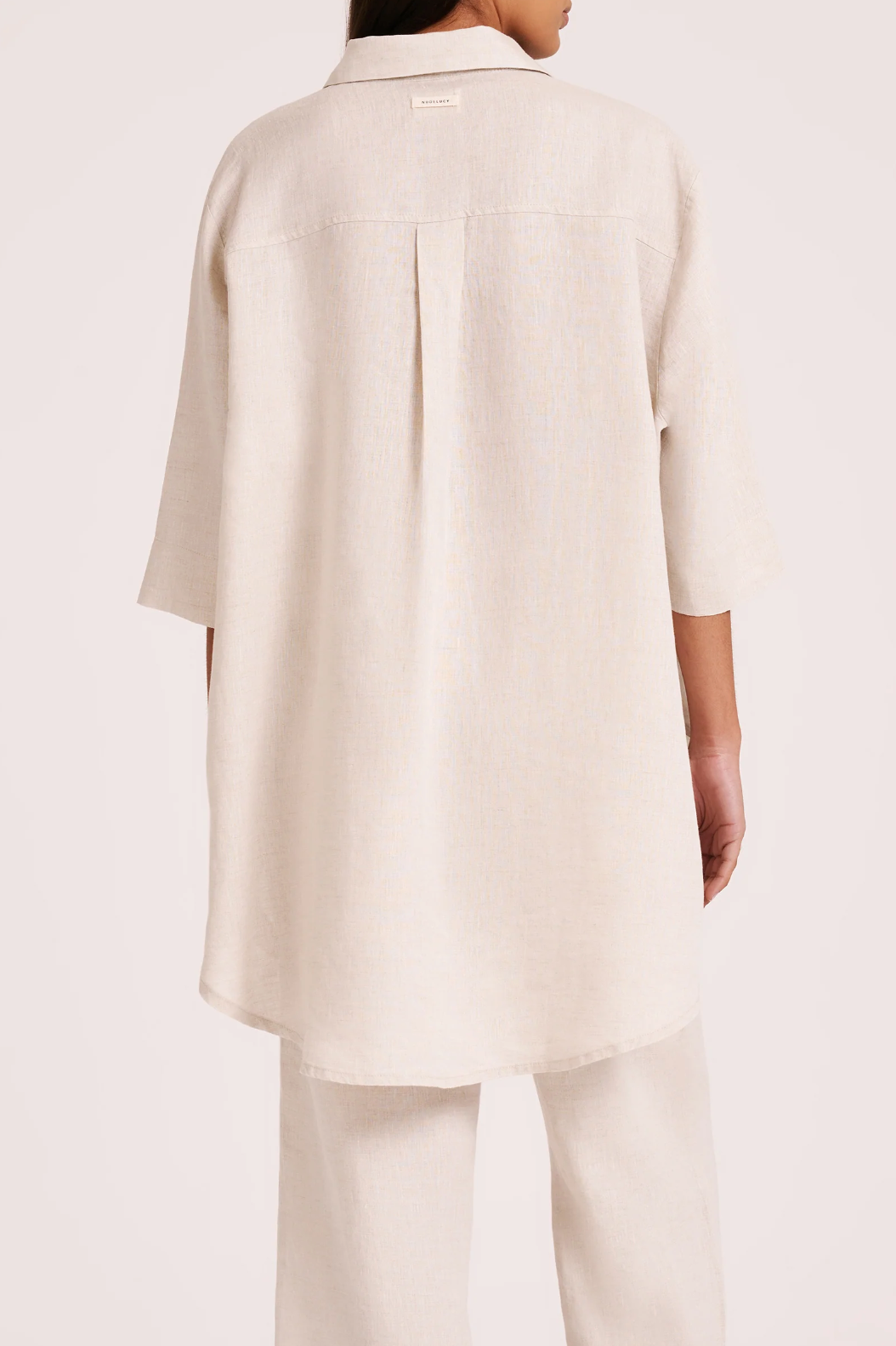Lounge Linen Longline Shirt | Natural