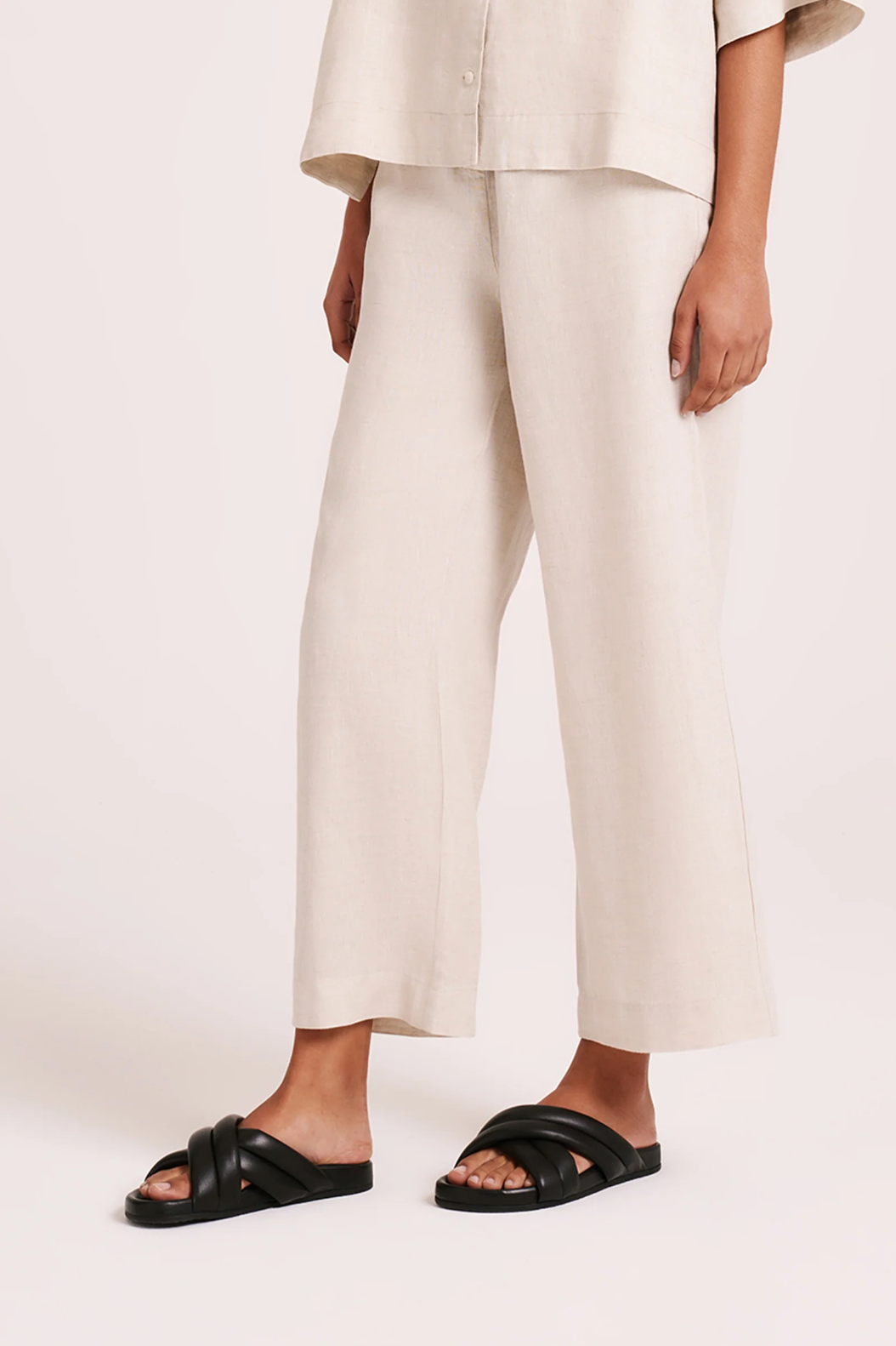 Lounge Linen Crop Pant | Natural