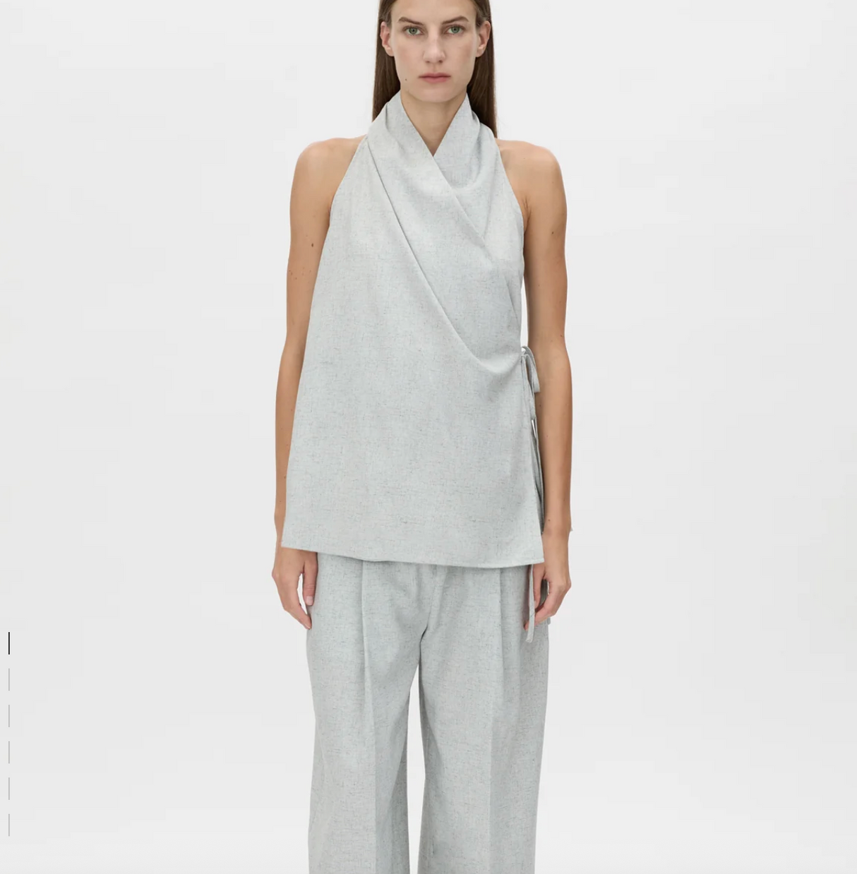 Alta Wrap Top | Light Blue Marle