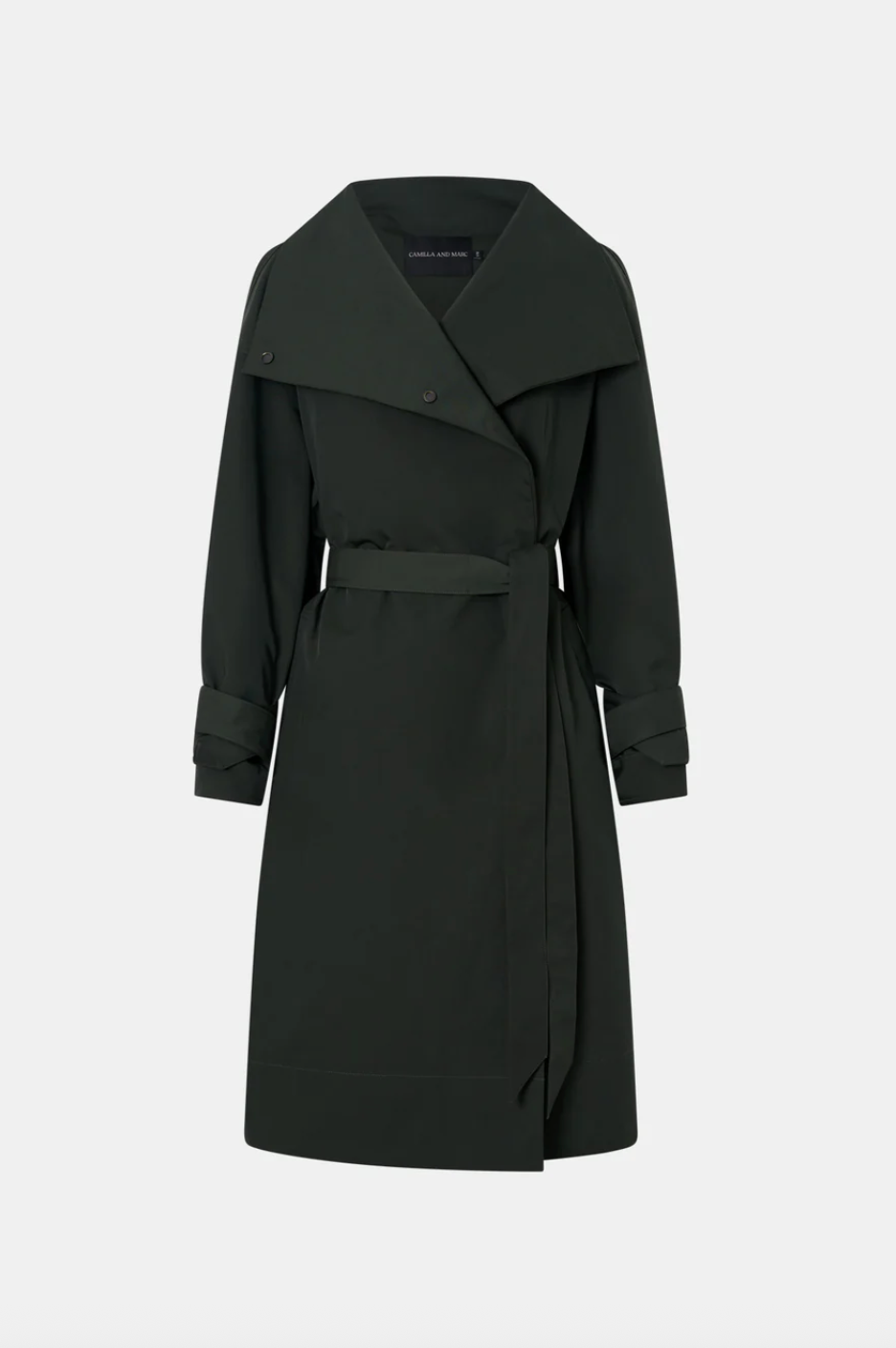 Gia Funnel Neck Coat | Black