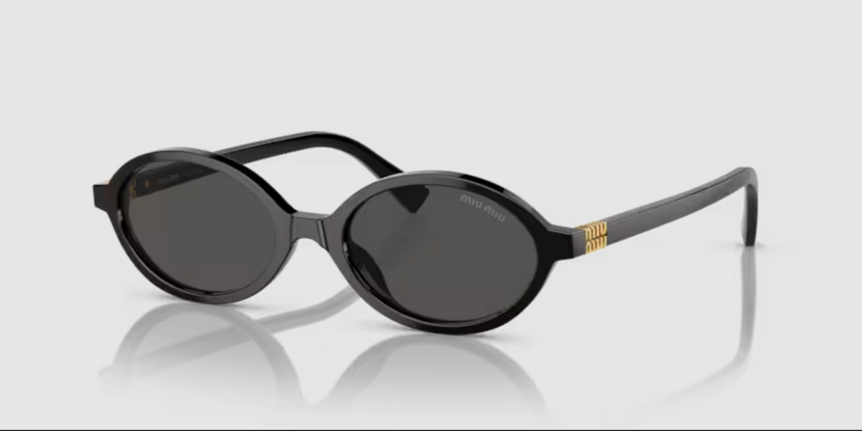Miu Miu Oval Sunglasses Black OMU 04ZS