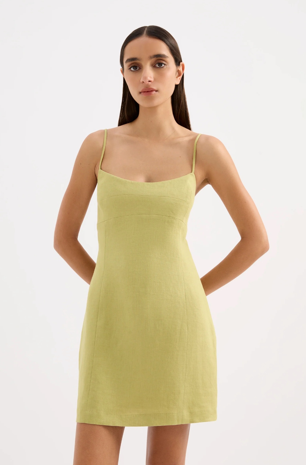 Camela Linen Mini Dress | Kiwi