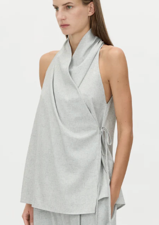 Alta Wrap Top | Light Blue Marle