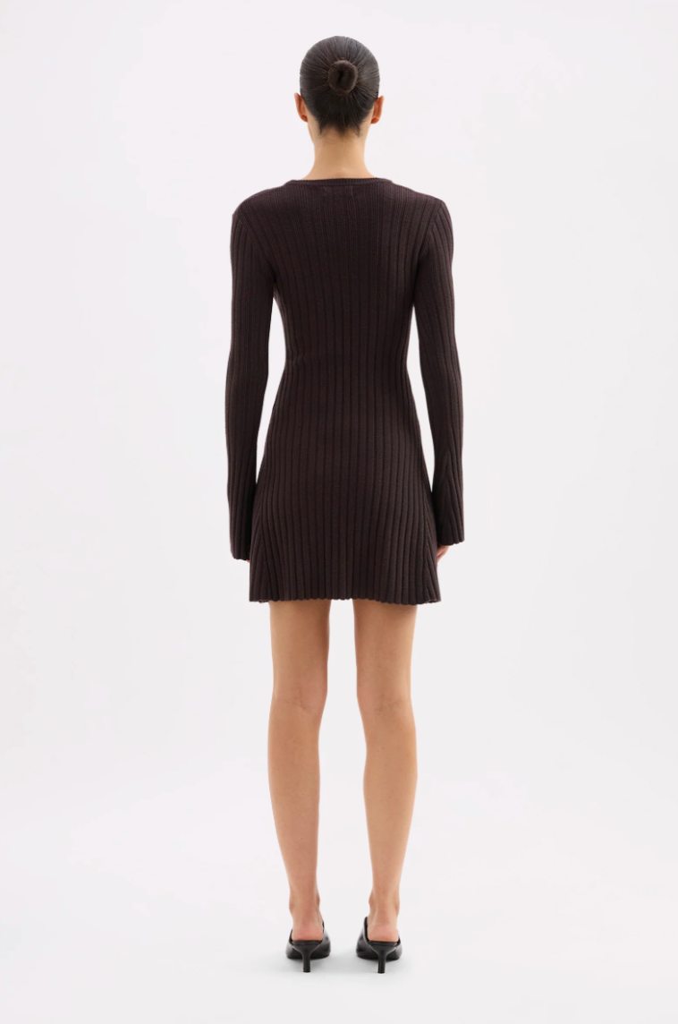 Astrid Knit Mini Dress | Espresso