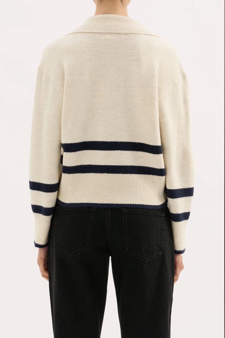 Archer Rugby Knit | Cloud Stripe