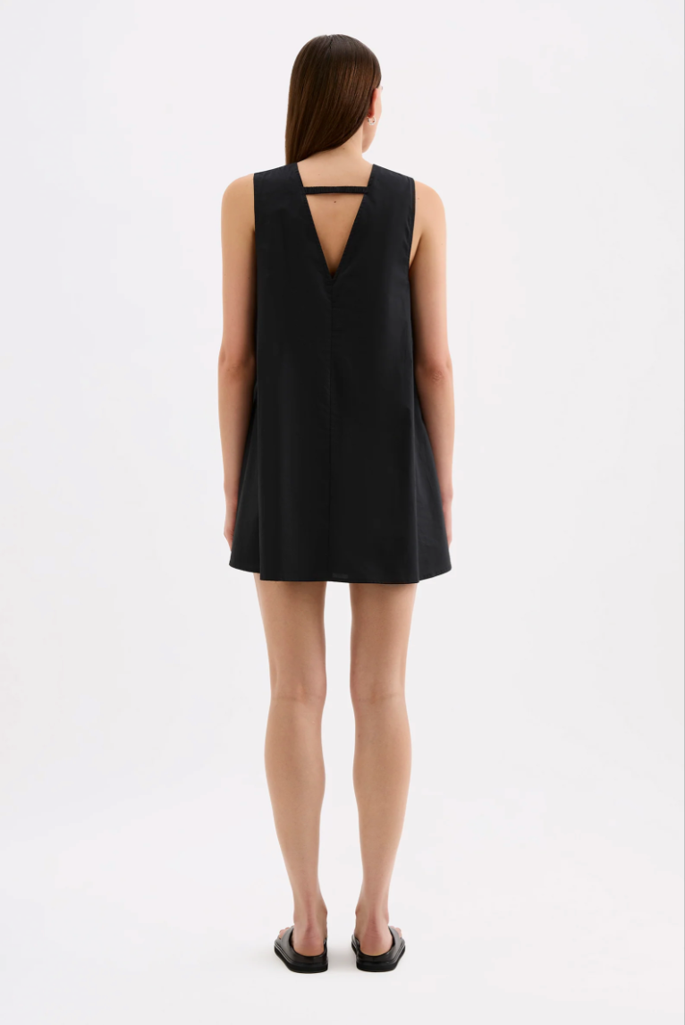 Cerie Poplin Mini Dress | Black