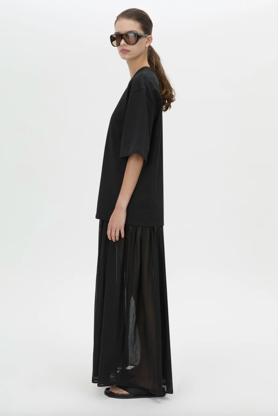 Romy Contrast Maxi Dress | Black