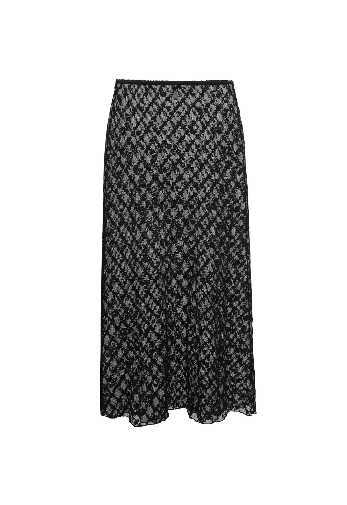 Serpent Lace Maxi Skirt | Noir