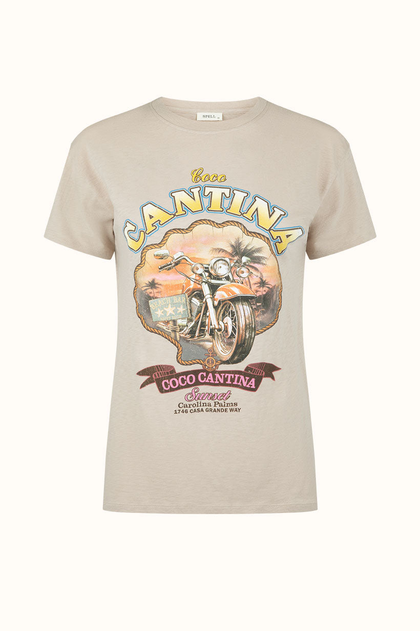 Coco Cantina Biker Tee | Taupe