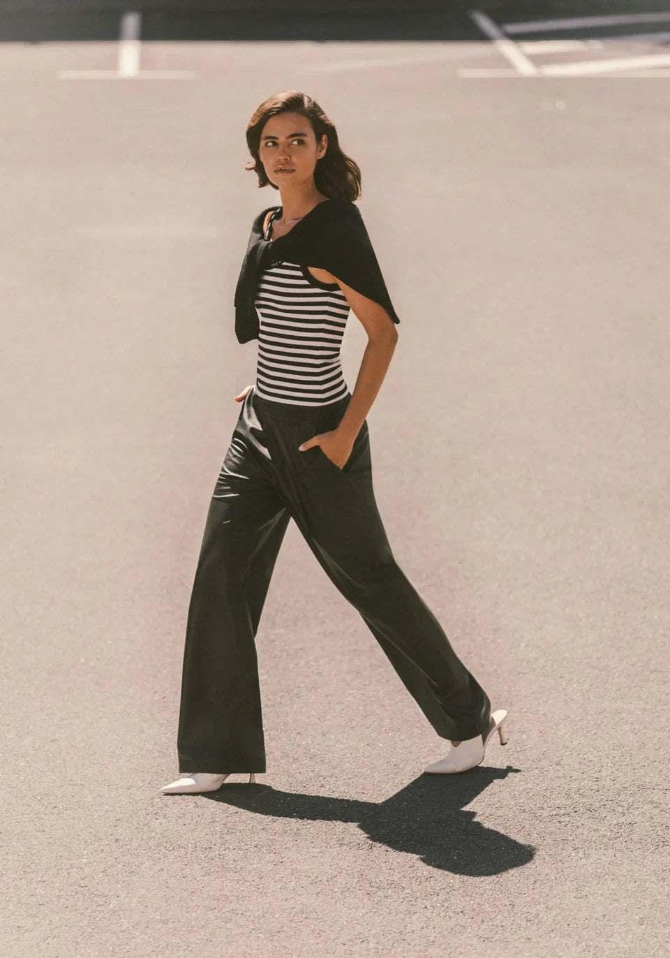 Vik & Woods Tank | Black/Ivory Stripe