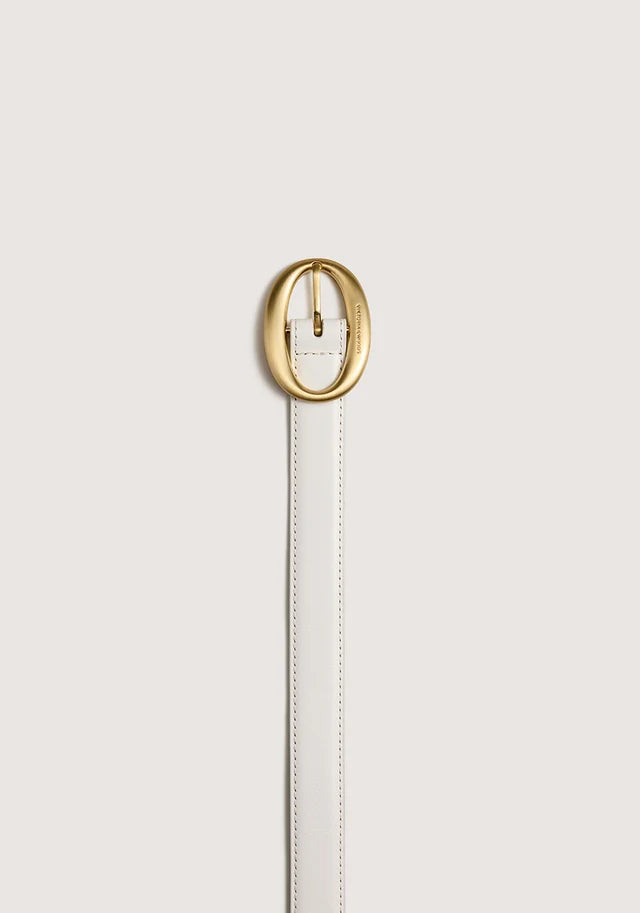 Mara Leather Belt | Ecru