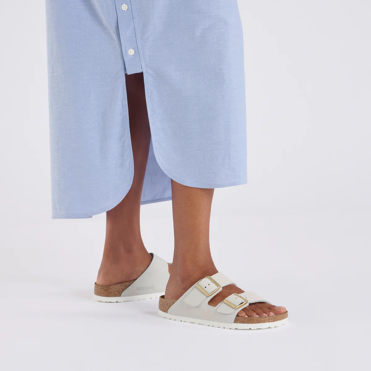 Birkenstock Arizona Antique White Nubuck Leather Narrow