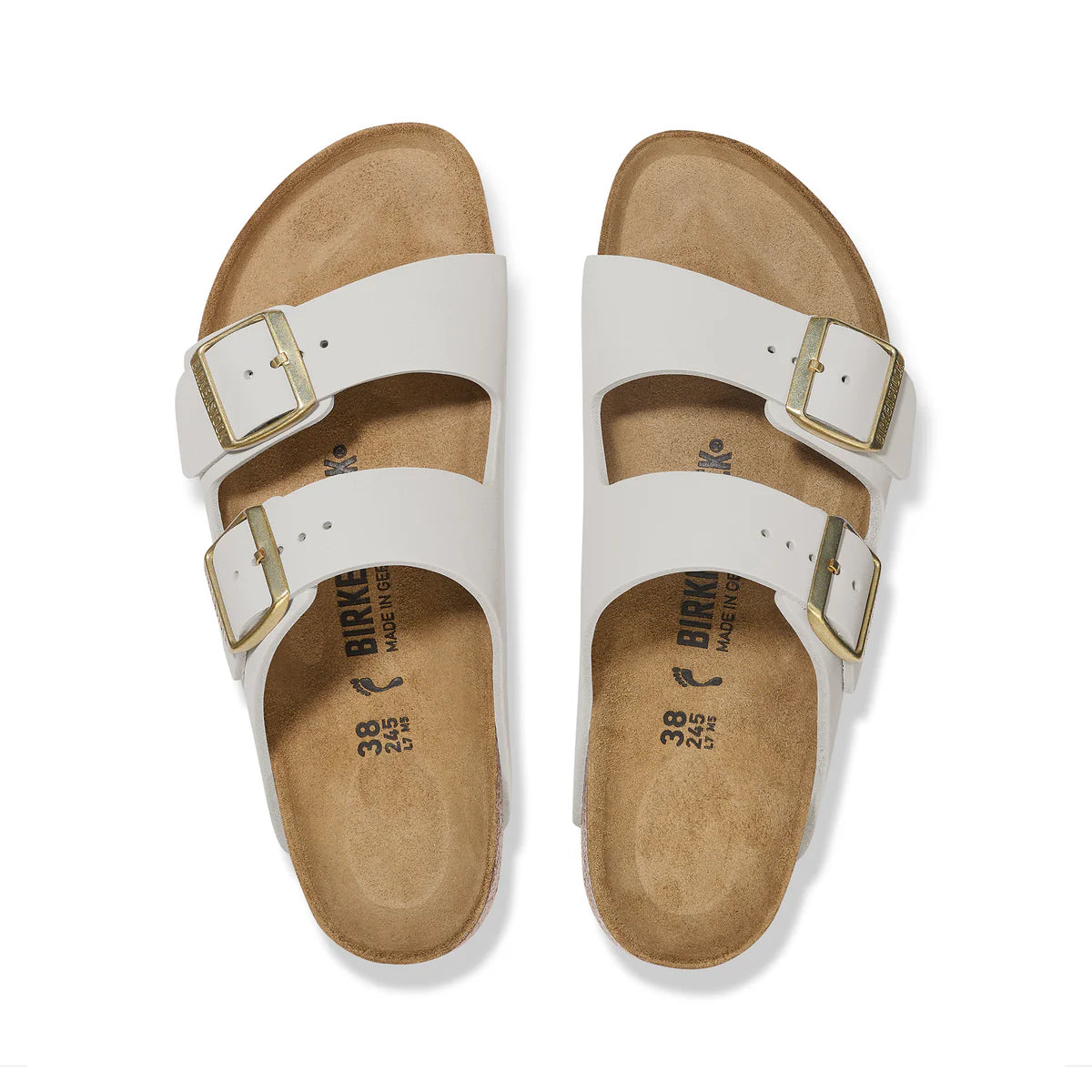 Birkenstock Arizona Antique White Nubuck Leather Narrow