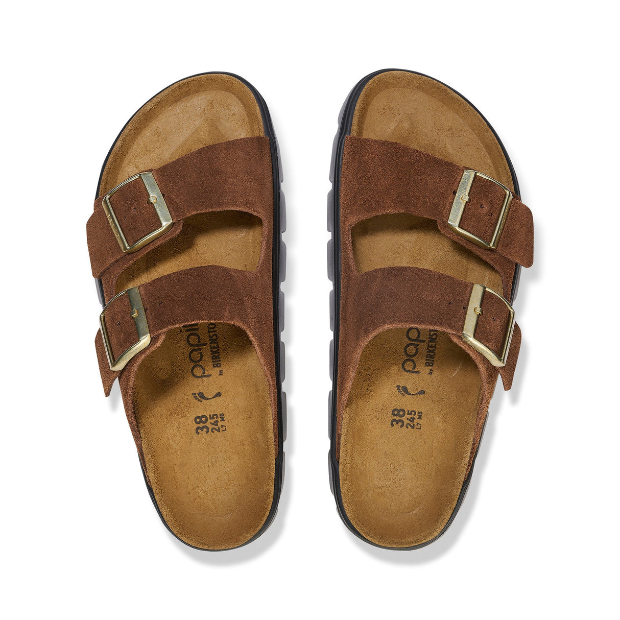 Birkenstock Arizona Chunky Dark Tea Suede Leather Narrow
