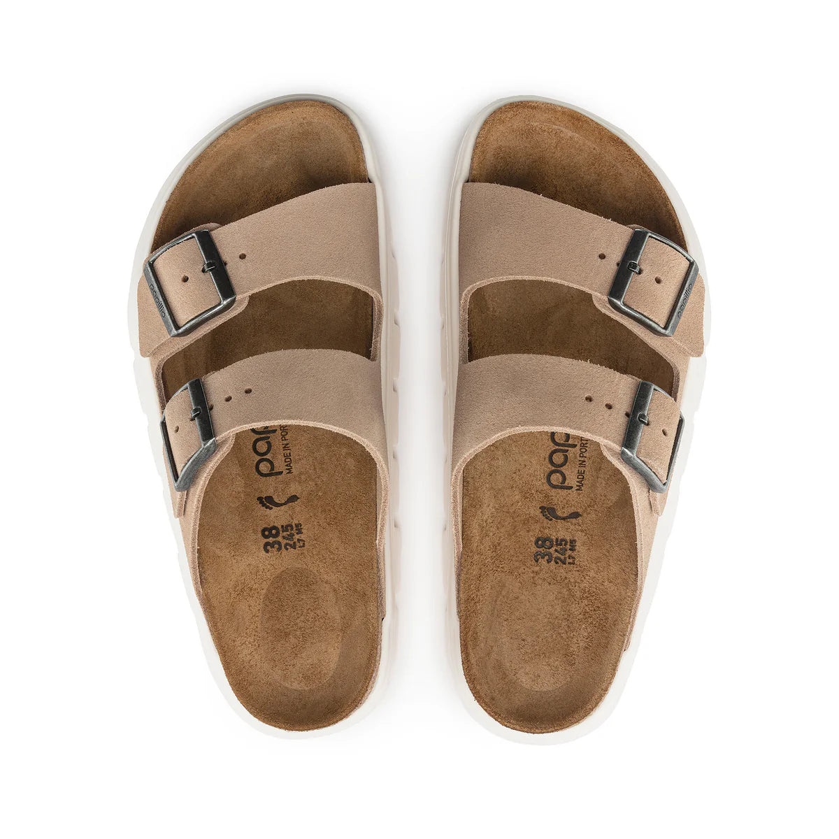 Birkenstock Arizona Pap Chunky Warm Sand Suede Leather Narrow