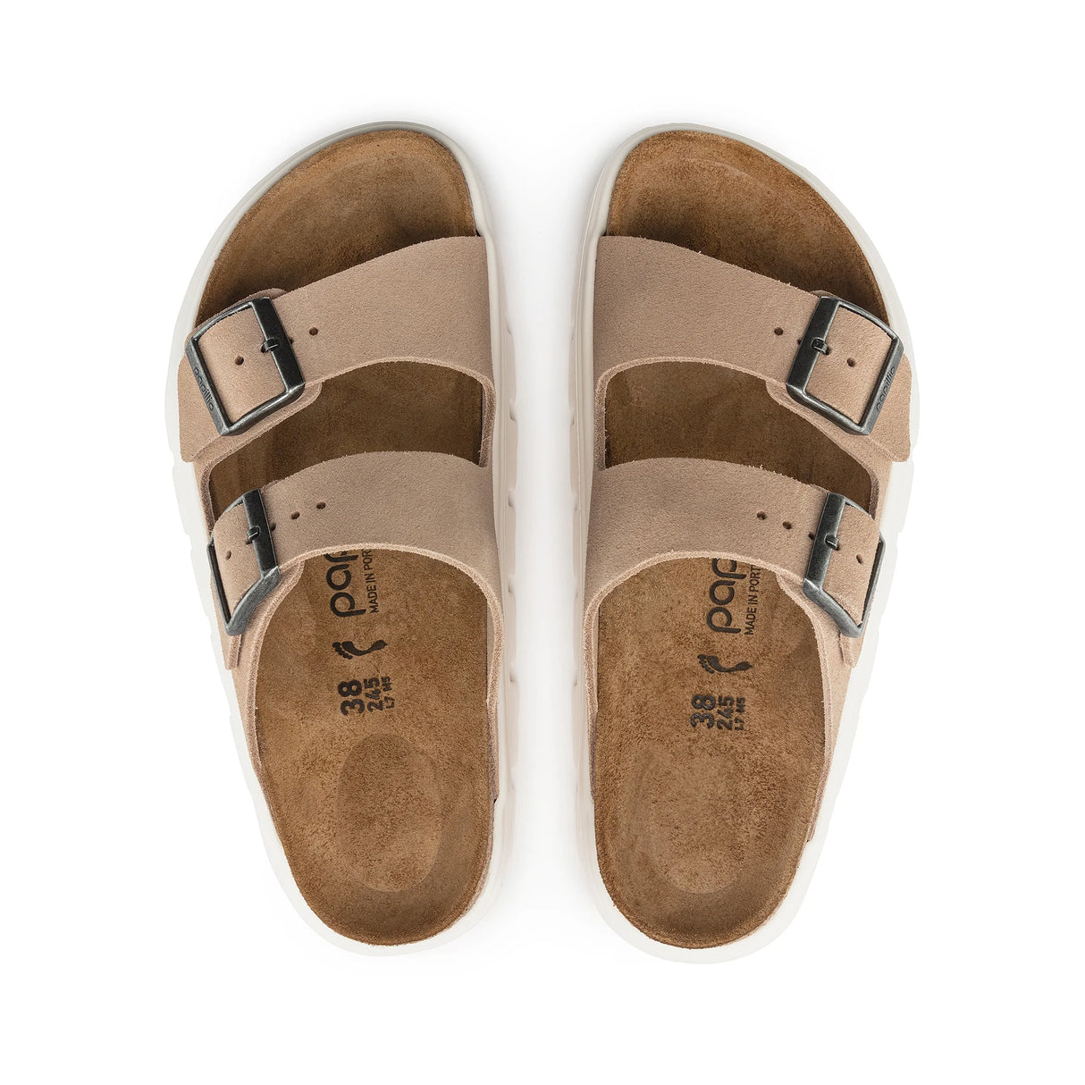Birkenstock Arizona Pap Chunky Warm Sand Suede Leather Narrow