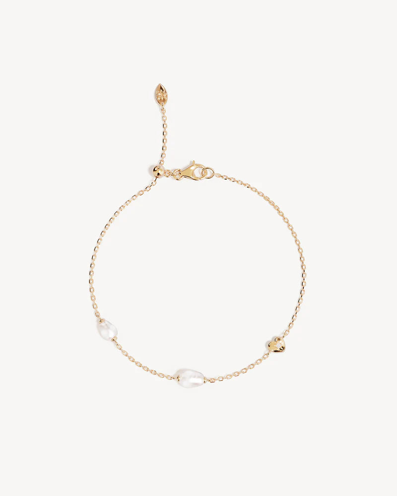 18K Gold Vermeil Under The Moonlight Pearl Bracelet