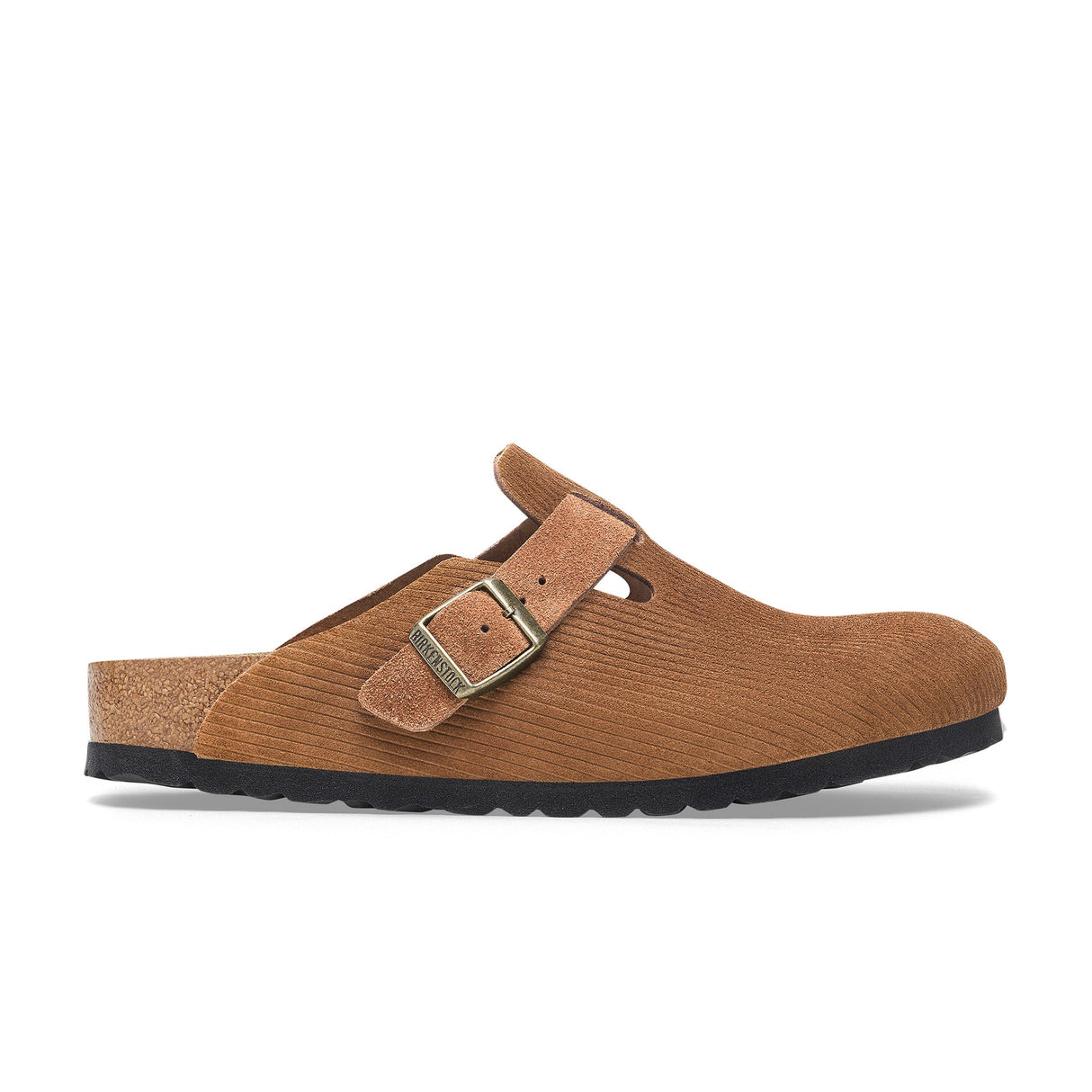 Birkenstock Boston Corduroy Dark Tea Embossed Suede Leather Regular
