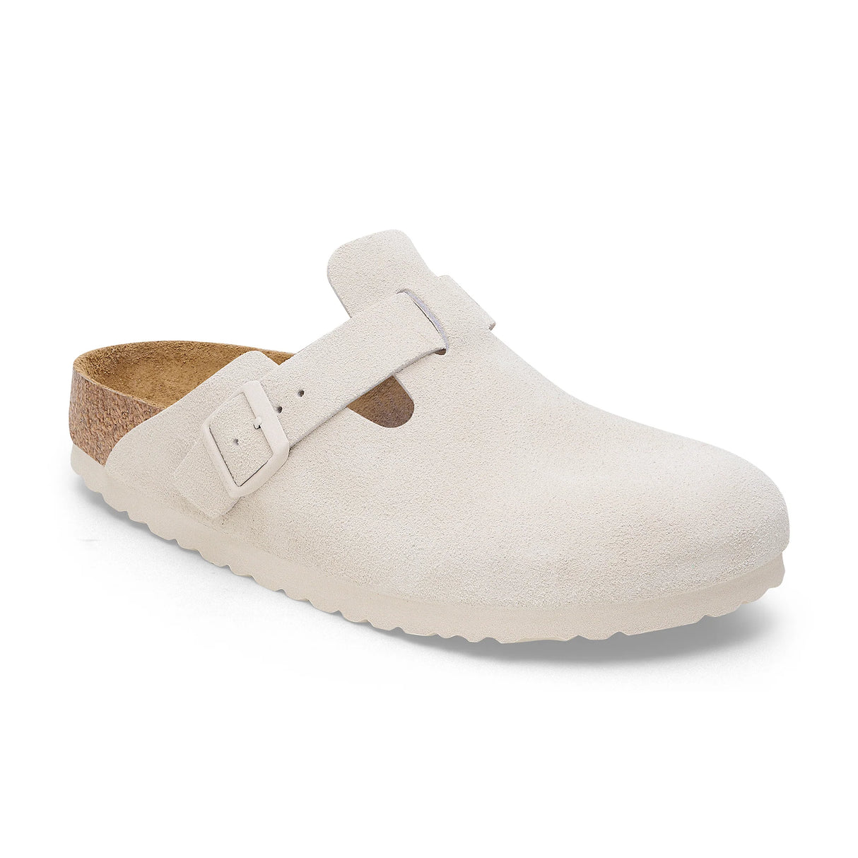 Birkenstock Boston Antique White Suede Leather Regular