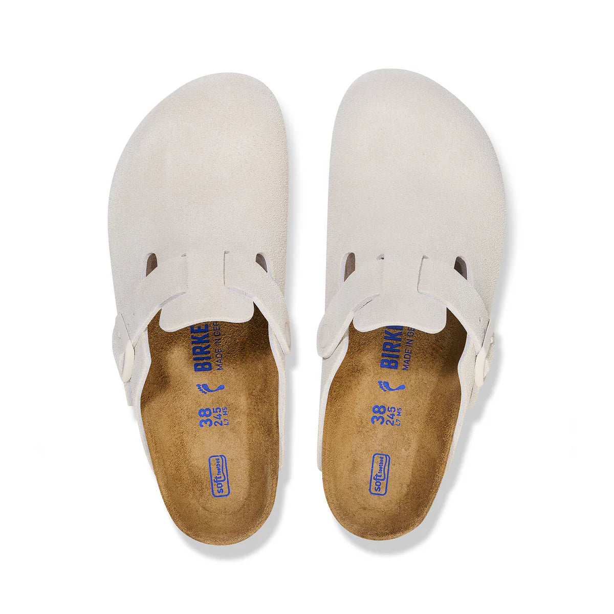 Birkenstock Boston Antique White Suede Leather Regular