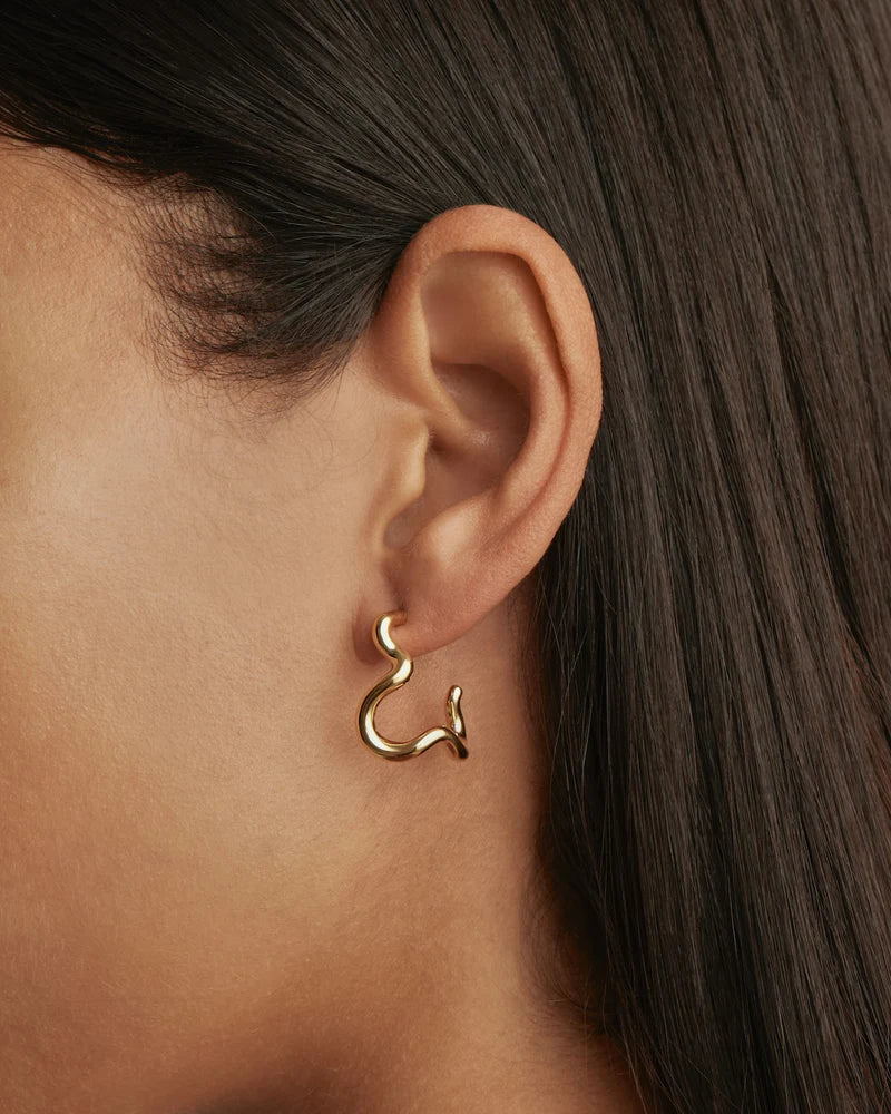 18k Gold Vermeil Flow Of Life Hoops
