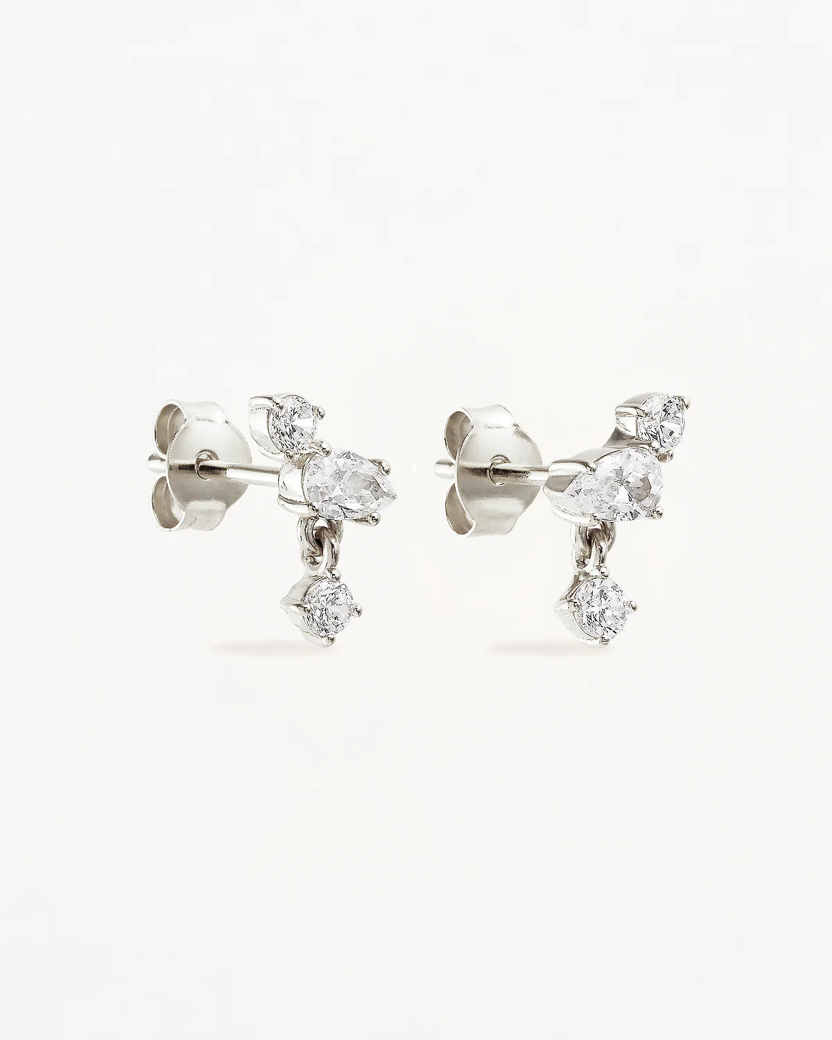 Sterling Silver No Rain, No Flowers Stud Earrings