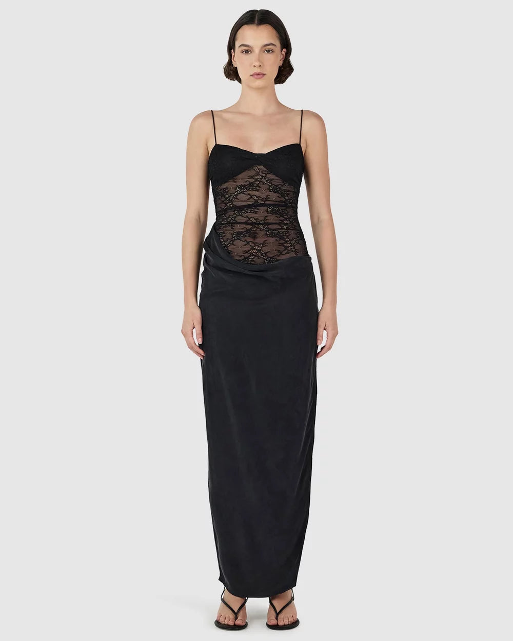 Lola Midi Lace Dress | Black