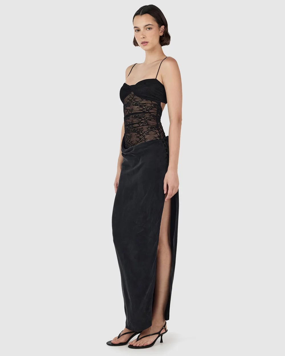 Lola Midi Lace Dress | Black
