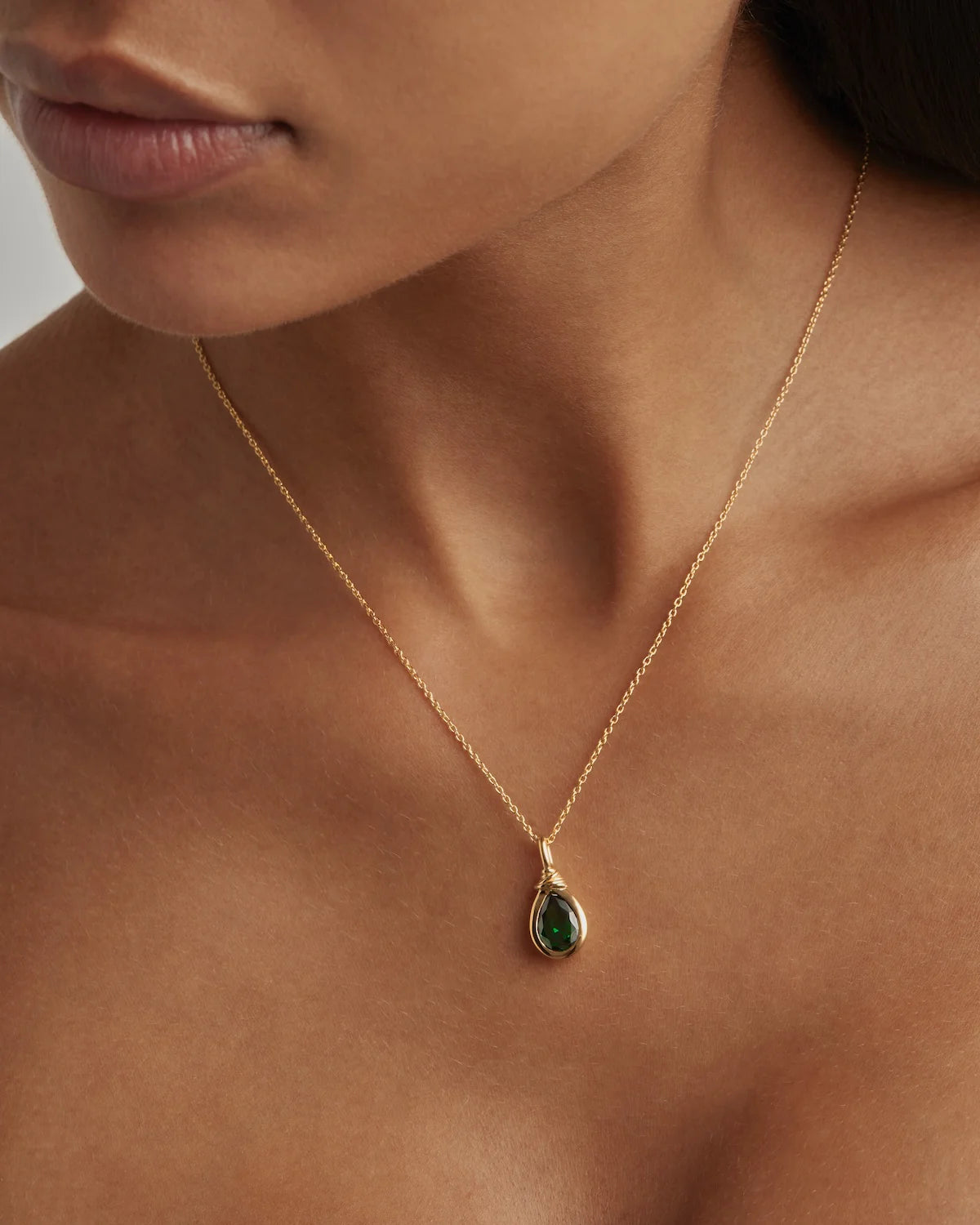 18K Gold Vermeil Soul Searching Necklace | Ocean Green