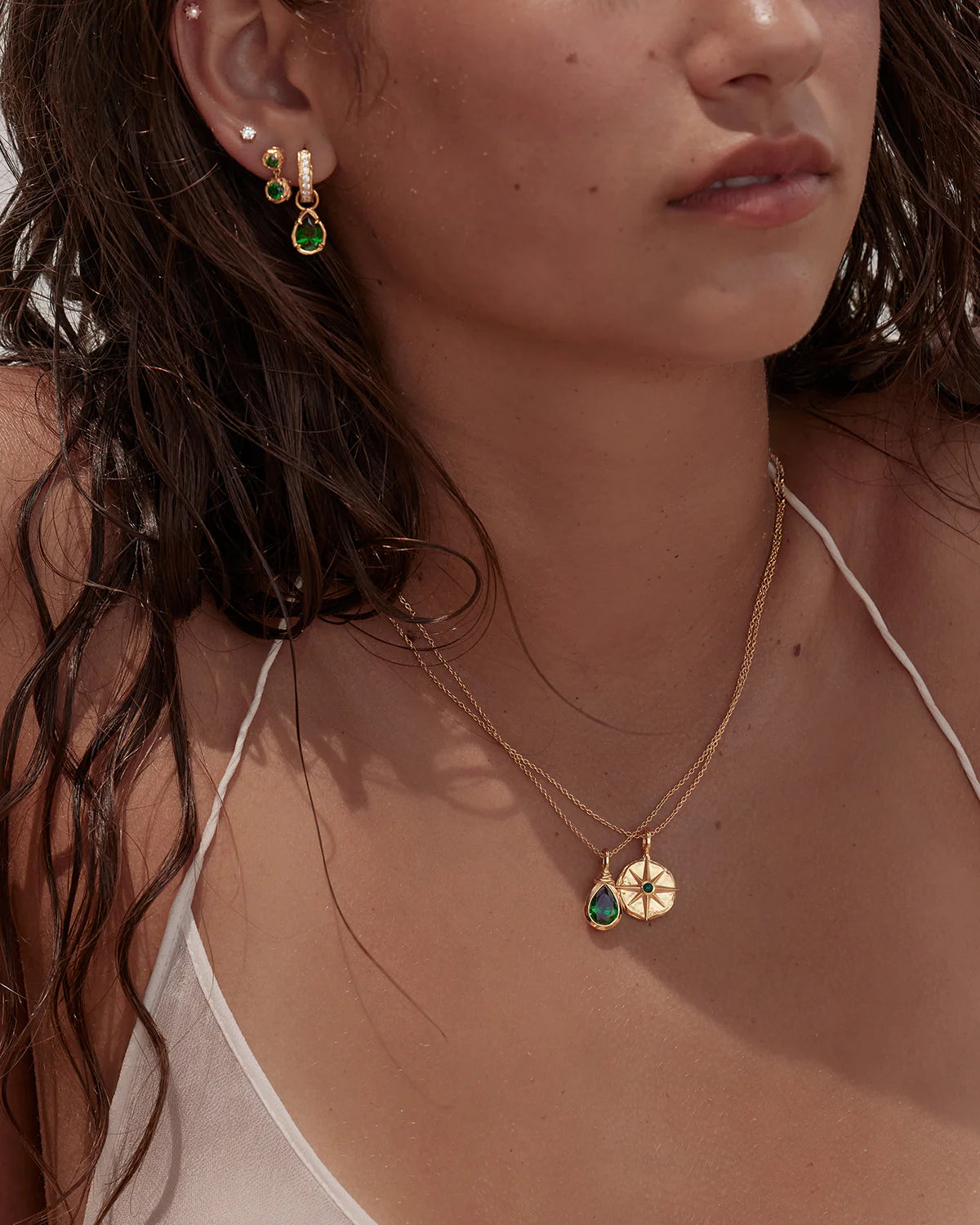 18K Gold Vermeil Soul Searching Necklace | Ocean Green