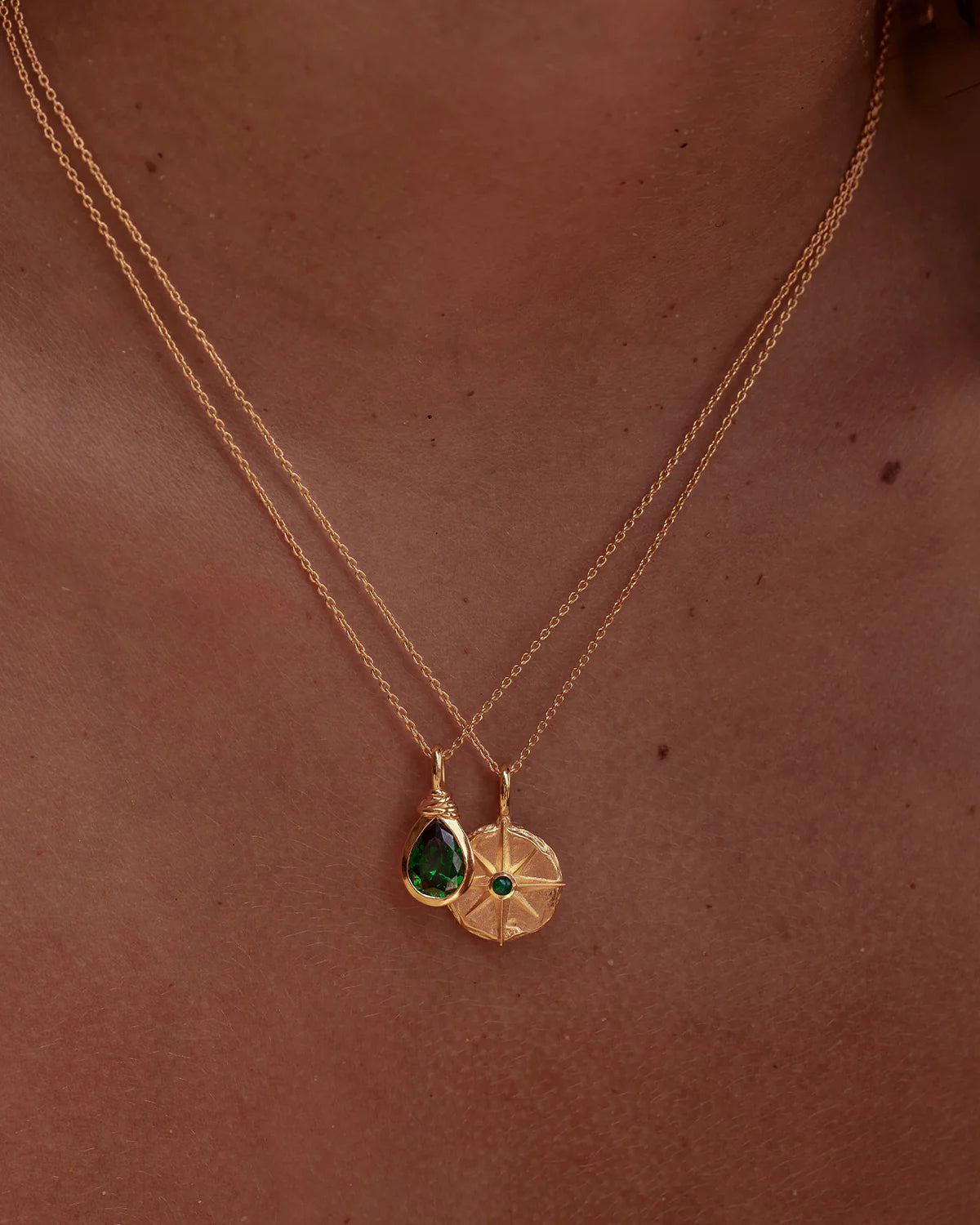18K Gold Vermeil Soul Searching Necklace | Ocean Green