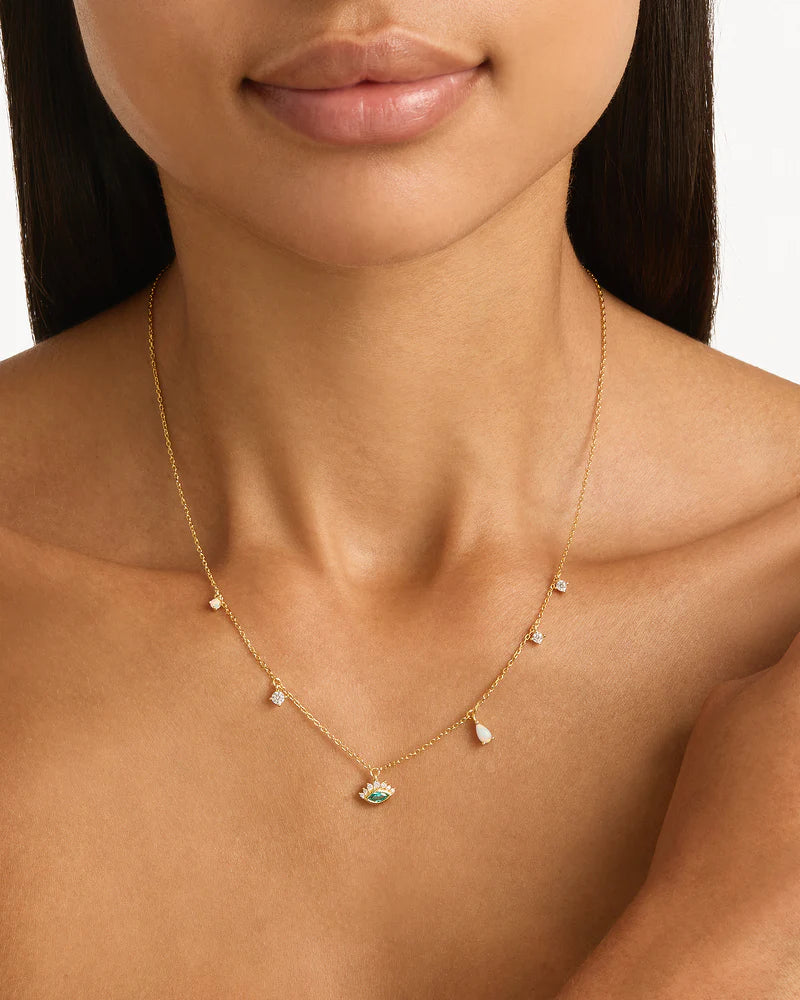 18k Gold Vermeil Hope and Protection Necklace