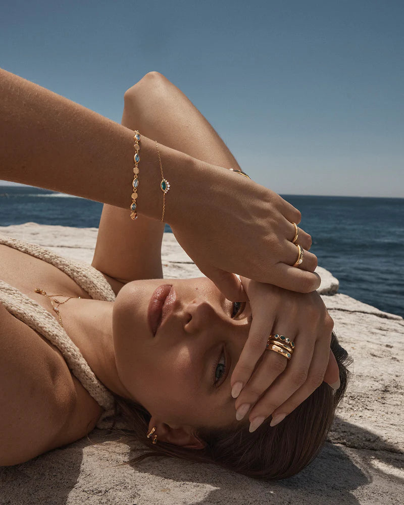 18k Gold Vermeil Hope and Protection Bracelet