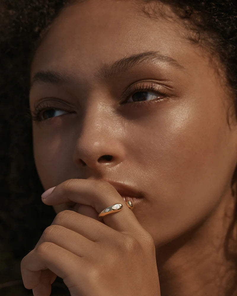 18k Gold Vermeil Dewdrop Ring