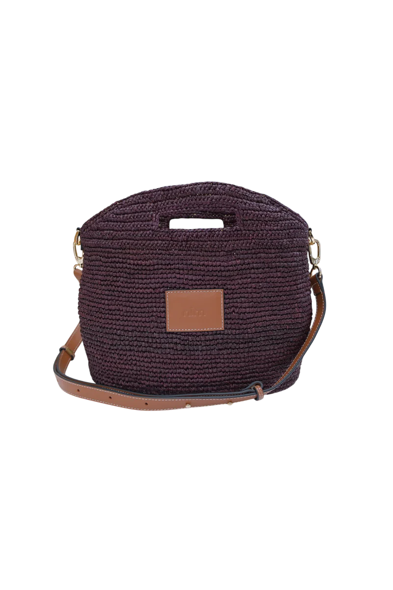 Leather Trimmed Raffia BB | Cocoa