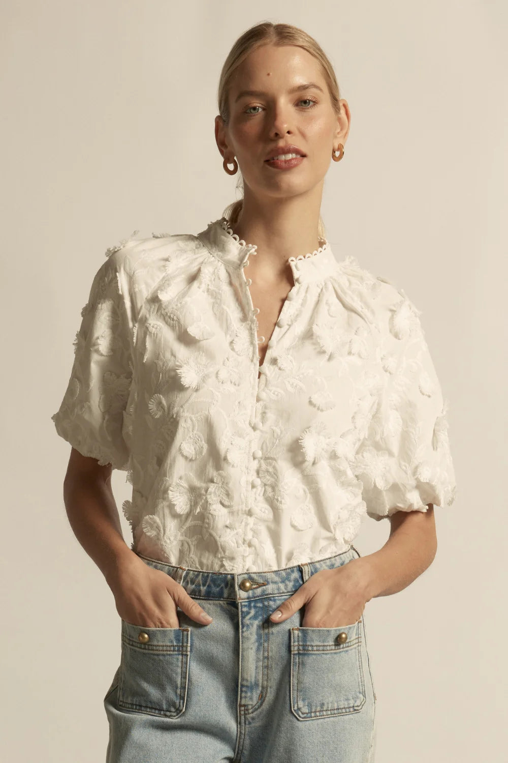 Solstice Top | Porcelain Broderie